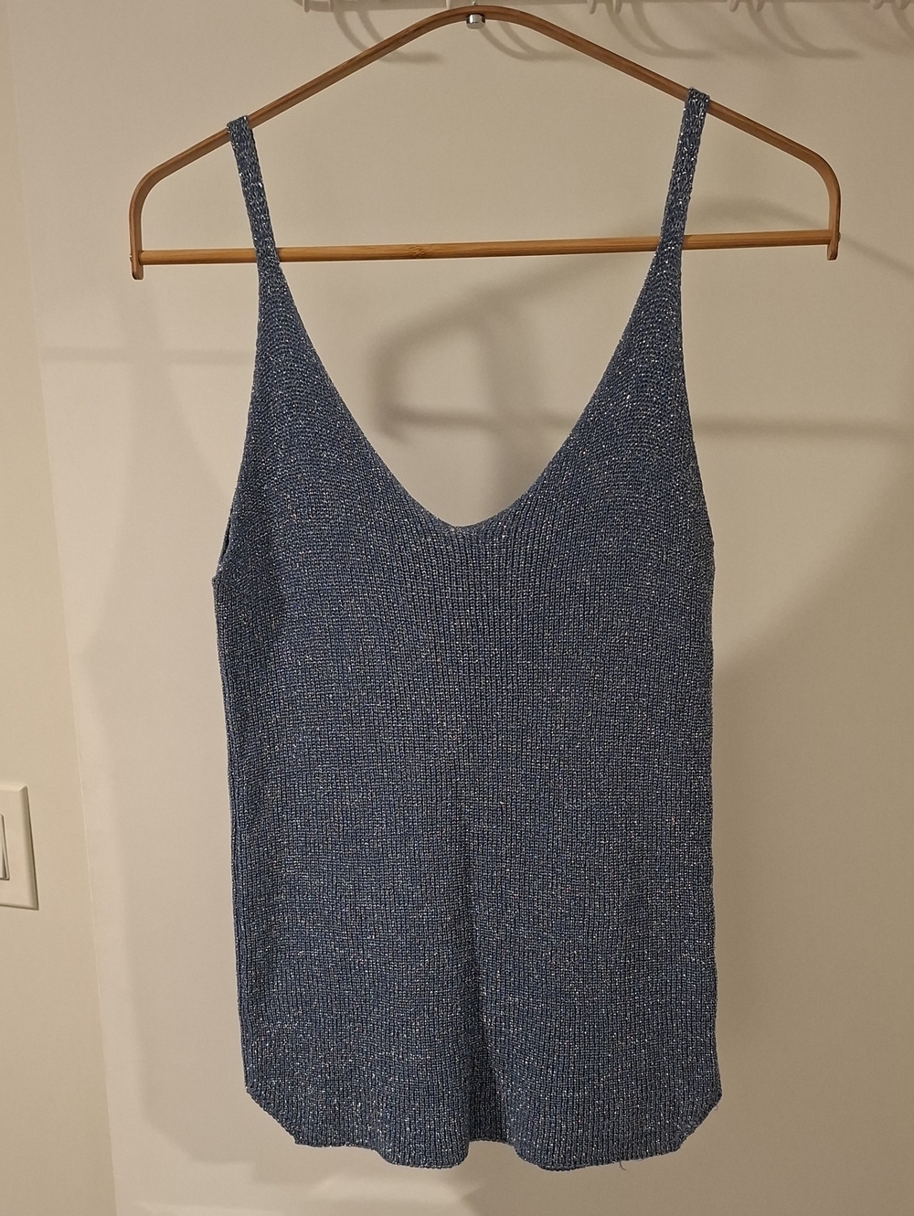 Simons Blue Mermaid-core Glitter Knit Tank Classy Summer Elegant (Size XS)